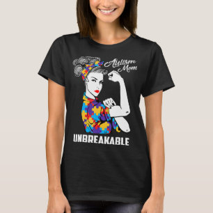 Camiseta Autismo Mãe Vida Mensagem Bun Branqueou Dia de as 