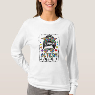 Camiseta Autismo Mãe Vida Mensagem Bun Sangrado Dia da Mãe