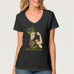 Camiseta Autismo Mãe Vida Raparigas Fortes Motheru2019s Dia