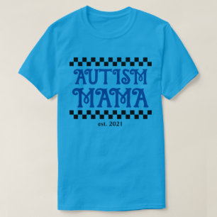 Camiseta autismo mama com ano estabelecido