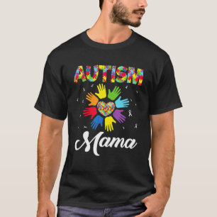 Camiseta Autismo Mamã Engraçado Amor Coração Autismo Consci