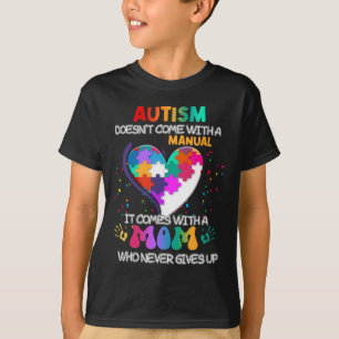 Camiseta Autismo Mamãe não vem com um Autismo feminino manu