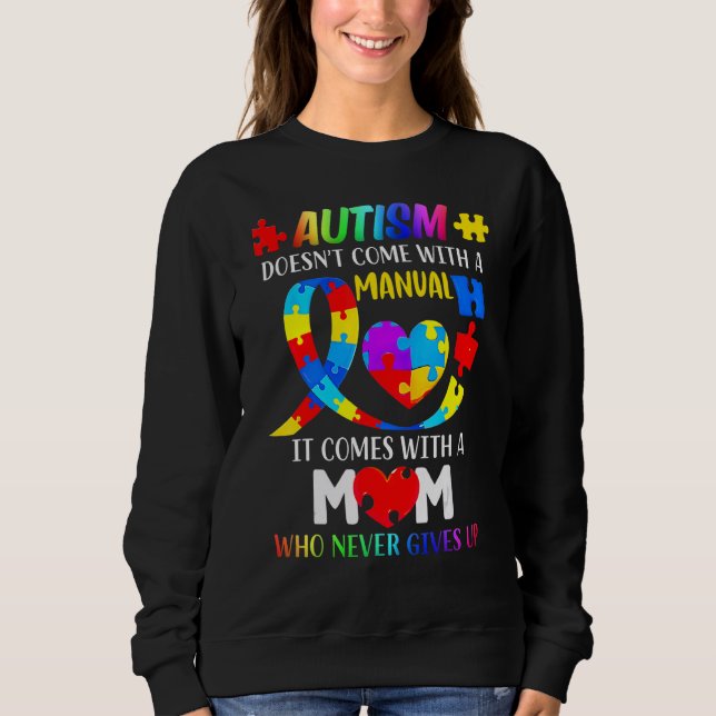 Camiseta Autismo Mamãe não vem com um Autismo feminino manu (Frente)