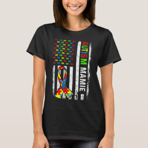 Camiseta Autismo Mamie American Flag Autism Awarness Family