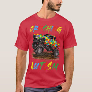 Camiseta Autismo Mega Caminhão Esmagando Autismo De Volta À