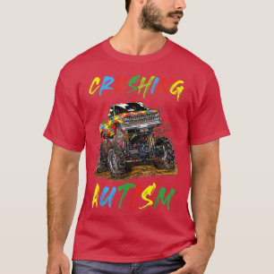 Camiseta Autismo Mega Caminhão Esmagando Autismo De Volta À
