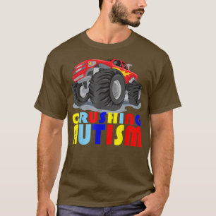 Camiseta Autismo Mega Caminhão Esmagando Autismo Para Homen