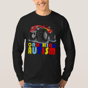 Camiseta Autismo Mega Caminhão Esmagando Autismo Para Homen
