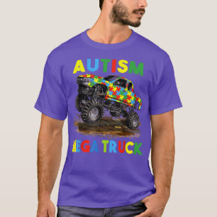 Camiseta Autismo Mega Truck Men Mulheres Crianças Engraçada