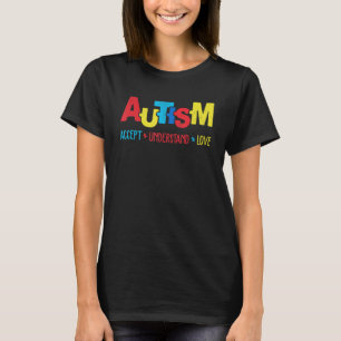 Camiseta Autismo Mês Aceitar Compreender Mulheres Quebra-ca
