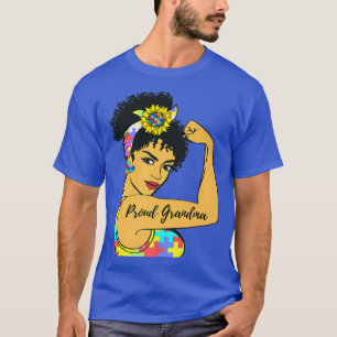 Camiseta Autismo Mês Orgulhoso Vovó Nana Mimi Primavera Sun