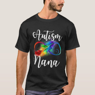 Camiseta Autismo Nana Neurodiversity Rainbow Infinity Sinal