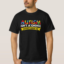 Camiseta Autismo não é aceitação de escolha é agutismo engr