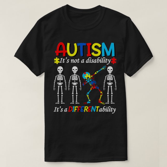 Camiseta Autismo não é uma deficiência, é um hambúrbio dife (Frente do Design)