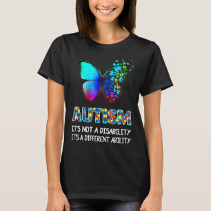 Camiseta Autismo-Não É Uma Deficiência Habilidade Diferente