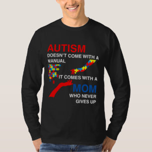 Camiseta Autismo Não Vem Com Um Manual Que Vem Com Um