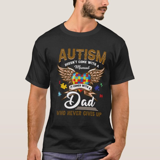 Camiseta Autismo não vem manual, vem um Pai nunca Gi (Frente)