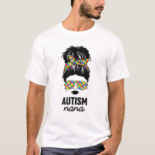 Camiseta Autismo negro Nana Autismo Sensibilização vovó