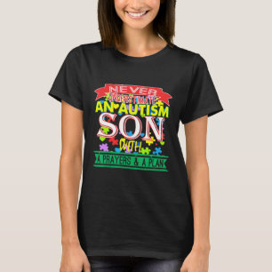 Camiseta Autismo-Nunca Subestime o Autismo Filho Com Oração