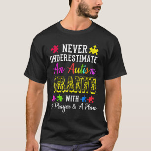 Camiseta Autismo-Nunca Subestime Um Aconselhamento Da Avó A