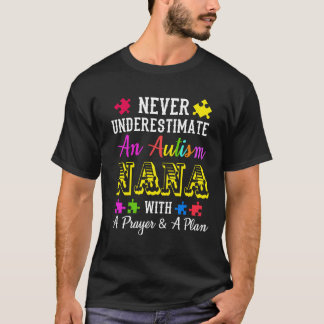 Camiseta Autismo-Nunca Subestime Uma Nana Com Autismo Consc