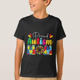 Camiseta Autismo Orgulhoso Mãe Consciência Girassol