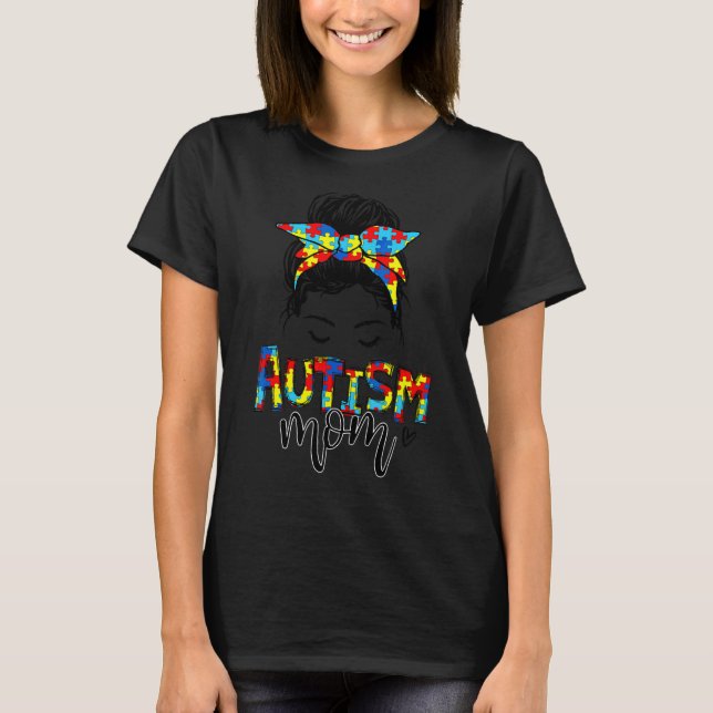 Camiseta Autismo Orgulhoso Mãe Mensageira Criança Autismo C (Frente)