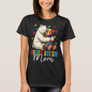 Camiseta Autismo Orgulhoso Mamãe Ursa Autismo Consciência T