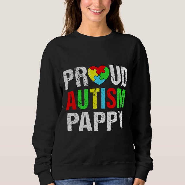 Camiseta Autismo Orgulhoso, Pappy Heart Family Matchin (Frente)