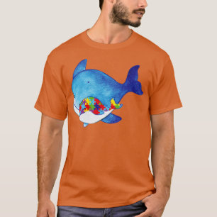 Camiseta Autismo Pai de baleia bebê Mãe Quebra-cabeça Autis