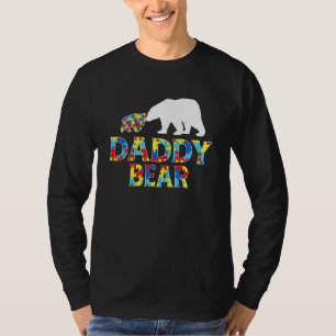 Camiseta Autismo Pai de conhecimento do urso Quebra-cabeça 
