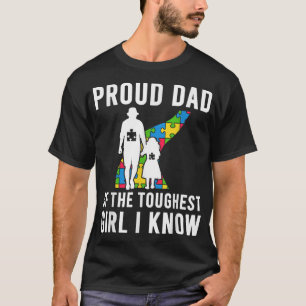 Camiseta Autismo Pai Orgulhoso Do Autismo Pai Mais Duro Par