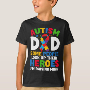 Camiseta Autismo Pai Quebra-cabeça Fita Ortodia Filho Herói