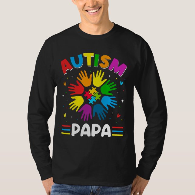 Camiseta Autismo Papa Ama Consciência Autismo Correspondênc (Frente)