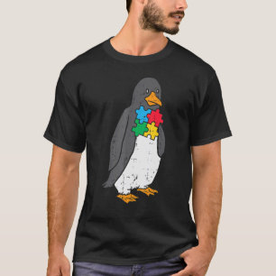 Camiseta Autismo Penguin Quebra-cabeça Cute ASD Sensibiliza