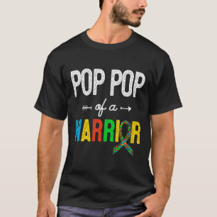 Camiseta Autismo-Pop Pop De Um Guerreiro Apoio à Conscienti