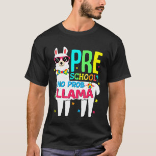 Camiseta Autismo Pré-Escolar Llama Volta às Aulas Primeiro