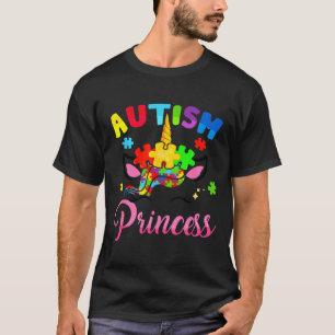 Camiseta Autismo Princesa Unicórnio Autismo Menina