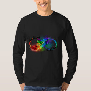 Camiseta Autismo Professor Autismo Arco-Íris Infinito Símbo