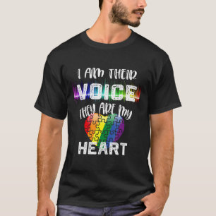Camiseta Autismo-Professor de Autismo Eu Sou a Voz Deles El