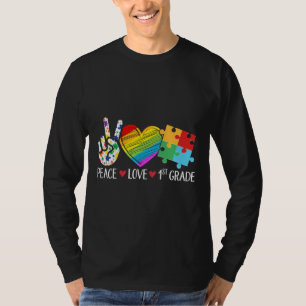 Camiseta Autismo Professor universitário Crianças Paz Ama A