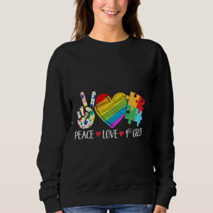 Camiseta Autismo Professor universitário Crianças Paz Ama A
