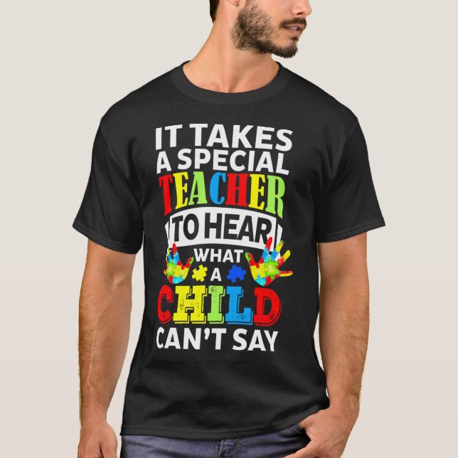 Camiseta Autismo Professora Quebra-cabeça Peece Especial Mu (Frente)