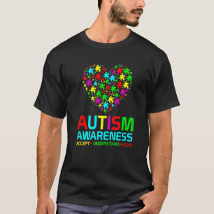 Camiseta Autismo Quebra-Cabeça Coração Amor Aceitar Entende