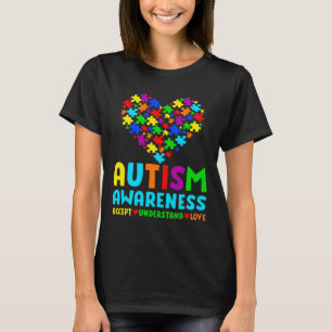 Camiseta Autismo Quebra-cabeça de Atenção ao Amor Coração E