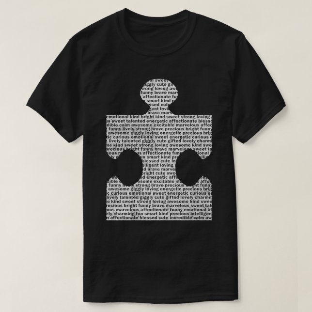 Camiseta Autismo Quebra-cabeça de consciência (Frente do Design)