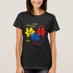 Camiseta Autismo Quebra-cabeça de Consciência Elementos de