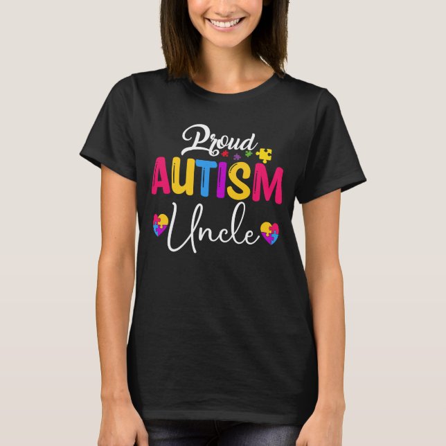 Camiseta Autismo Quebra-cabeça de Consciência Fita Orgulhos (Frente)