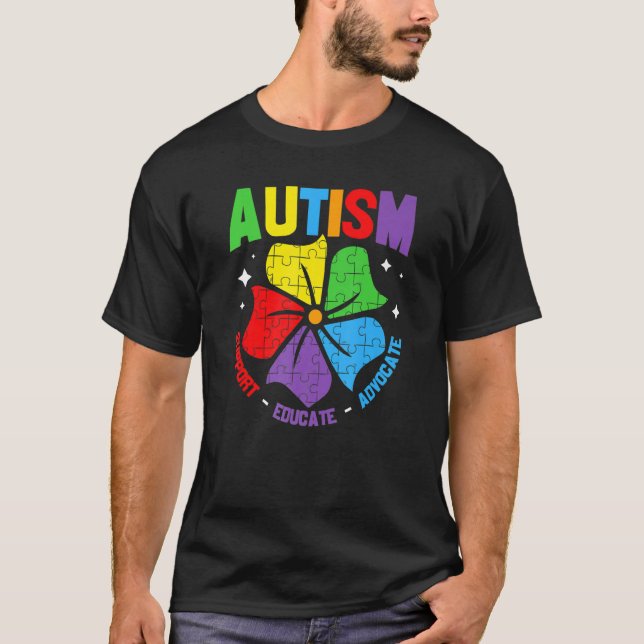 Camiseta Autismo Quebra-cabeça de Conscientização Parte Sup (Frente)