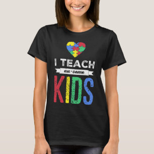 Camiseta Autismo Quebra-cabeça de Professor com Deficiência